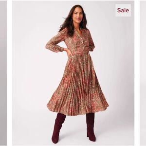 UNTUCKit Floral Midi Dress - Red and Green